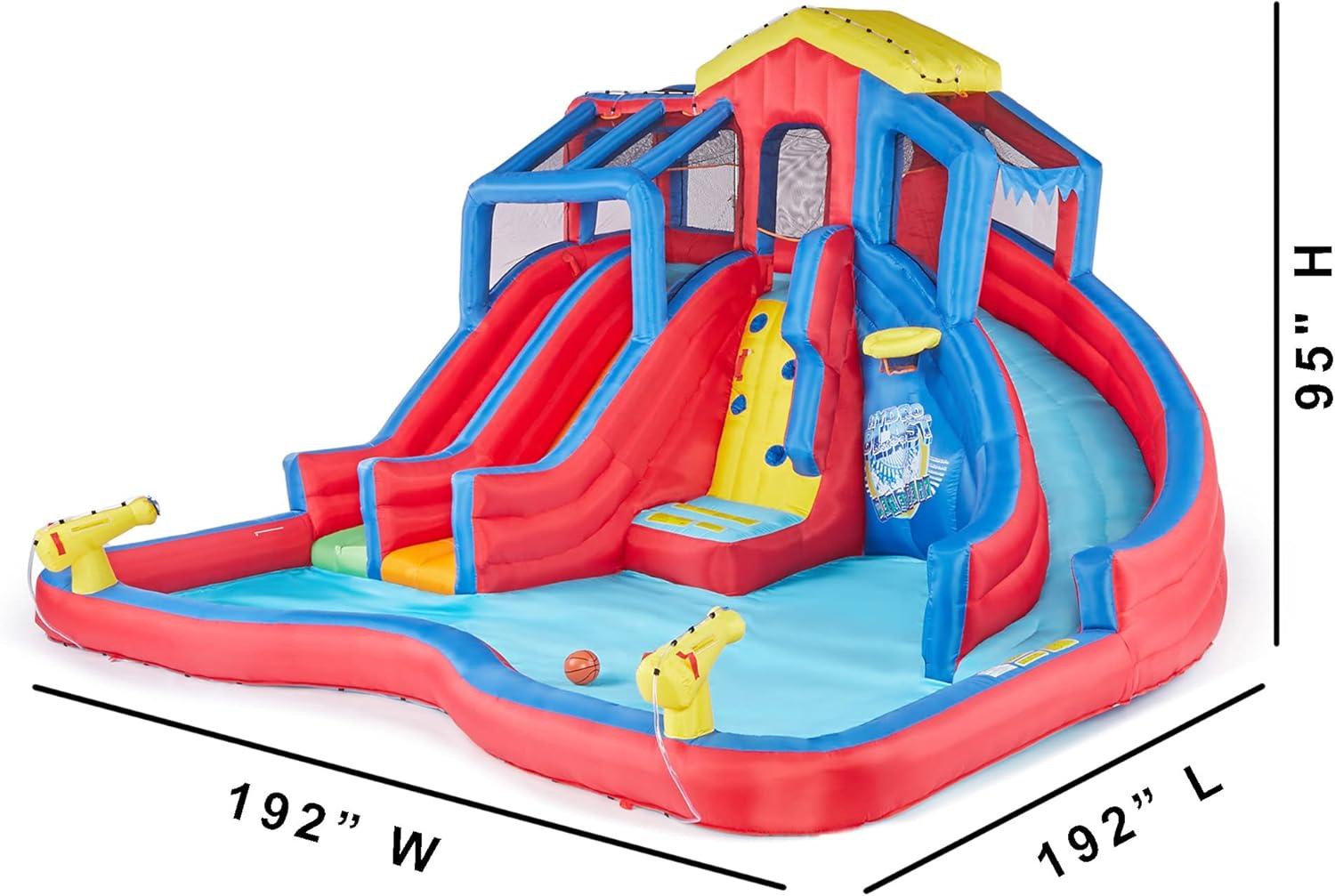 Banzai Banzai Pipeline Twist Kids Inflatable Outdoor Water Pool Aqua Park and Slides