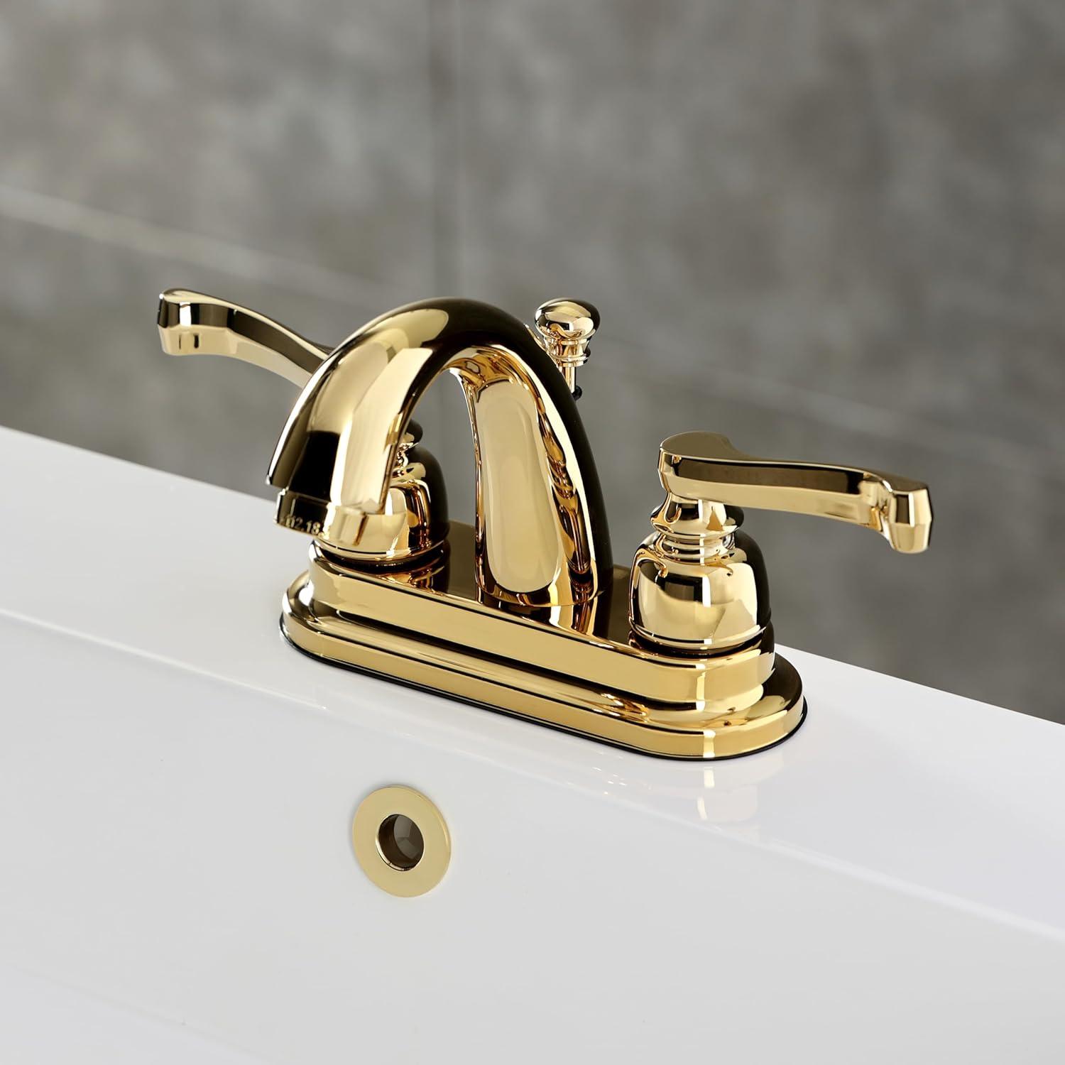 Kingston Brass KB5612FLB 4 in. Centerset Bathroom Faucet, Polished Brass