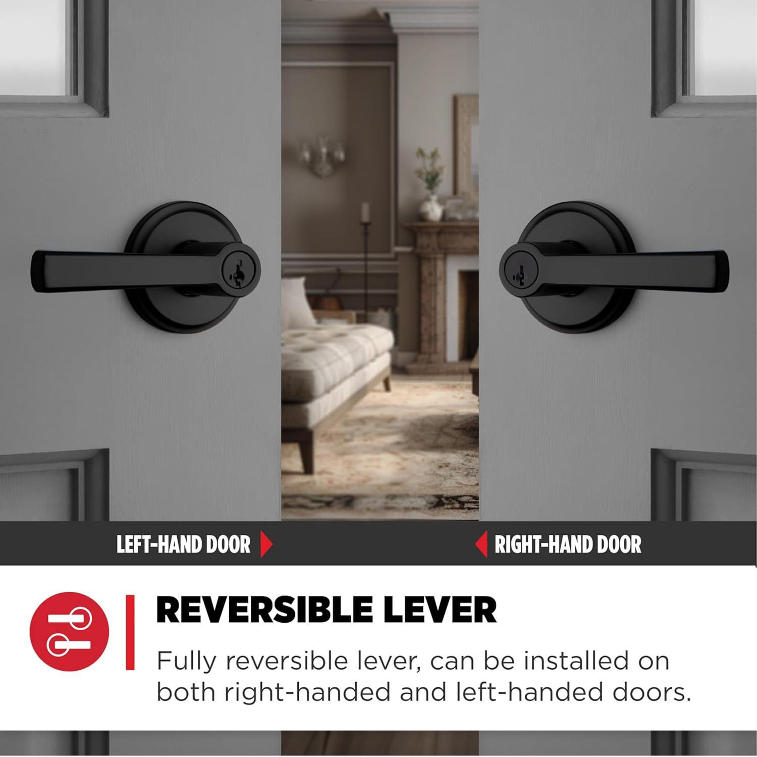 Kwikset 740TDL 514 SMT 6AL RCS Trafford Keyed (Entry) Door Lever (Set of 2)