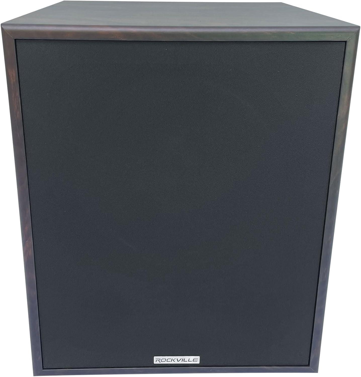 Rockville Rock Shaker Dark Wood 800w 12" Powered Home Theater Subwoofer Sub