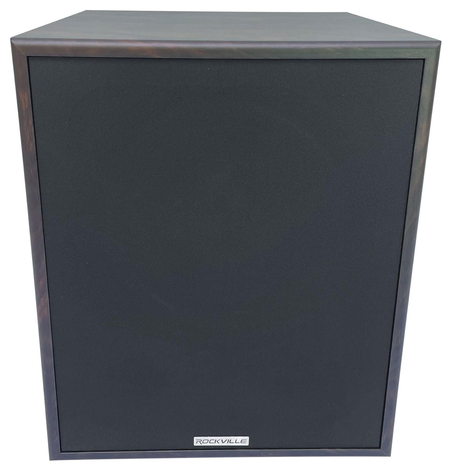 Rockville Rock Shaker Dark Wood 800w 12" Powered Home Theater Subwoofer Sub