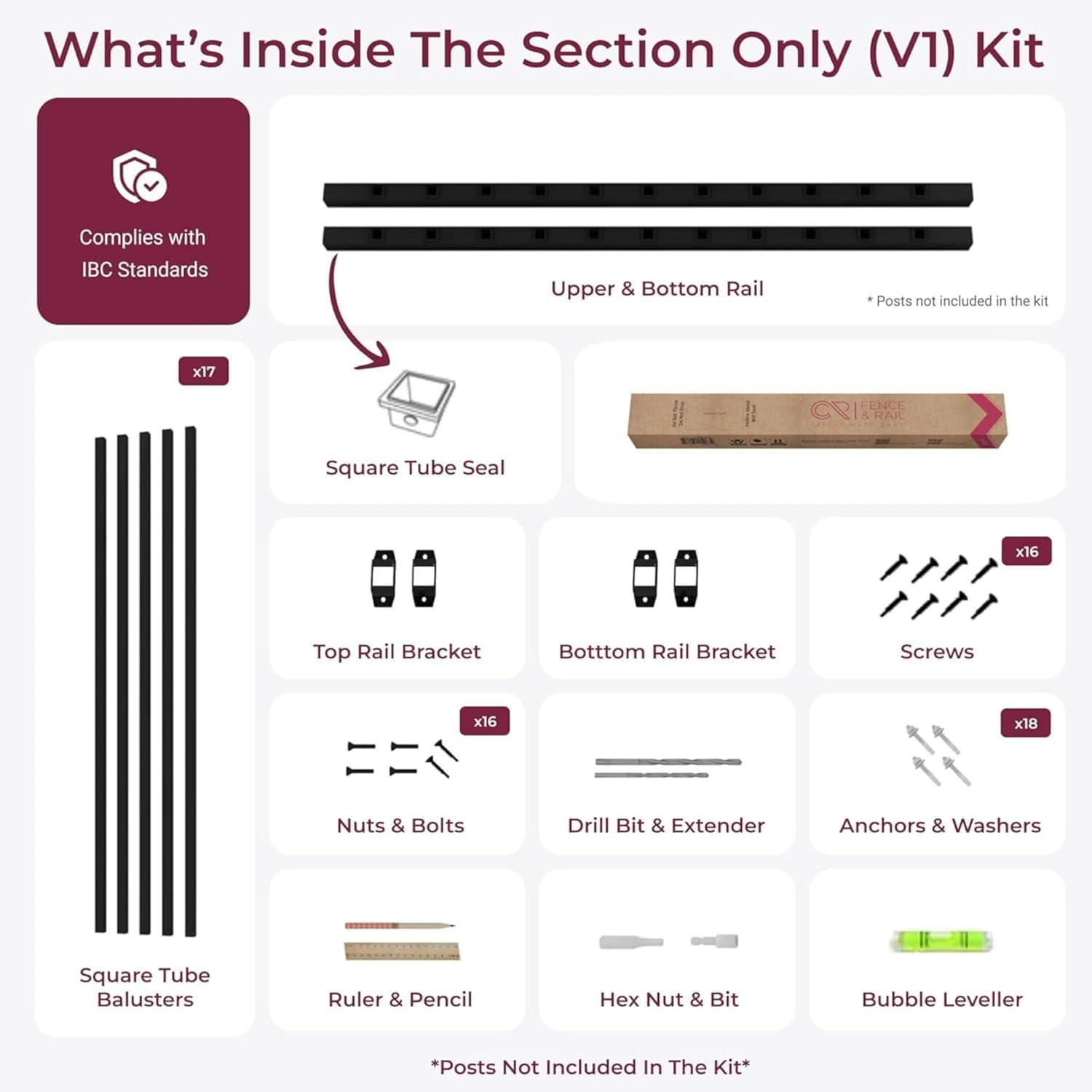 CR Home Metal Railing For Deck, Metal Guard Rail Kit With Balusters For Deck Railing 32 Inch, Wrought Iron Deck Railing Kit And Porch Railing Ideal For Residential And Commercial Use, 6ft Wide