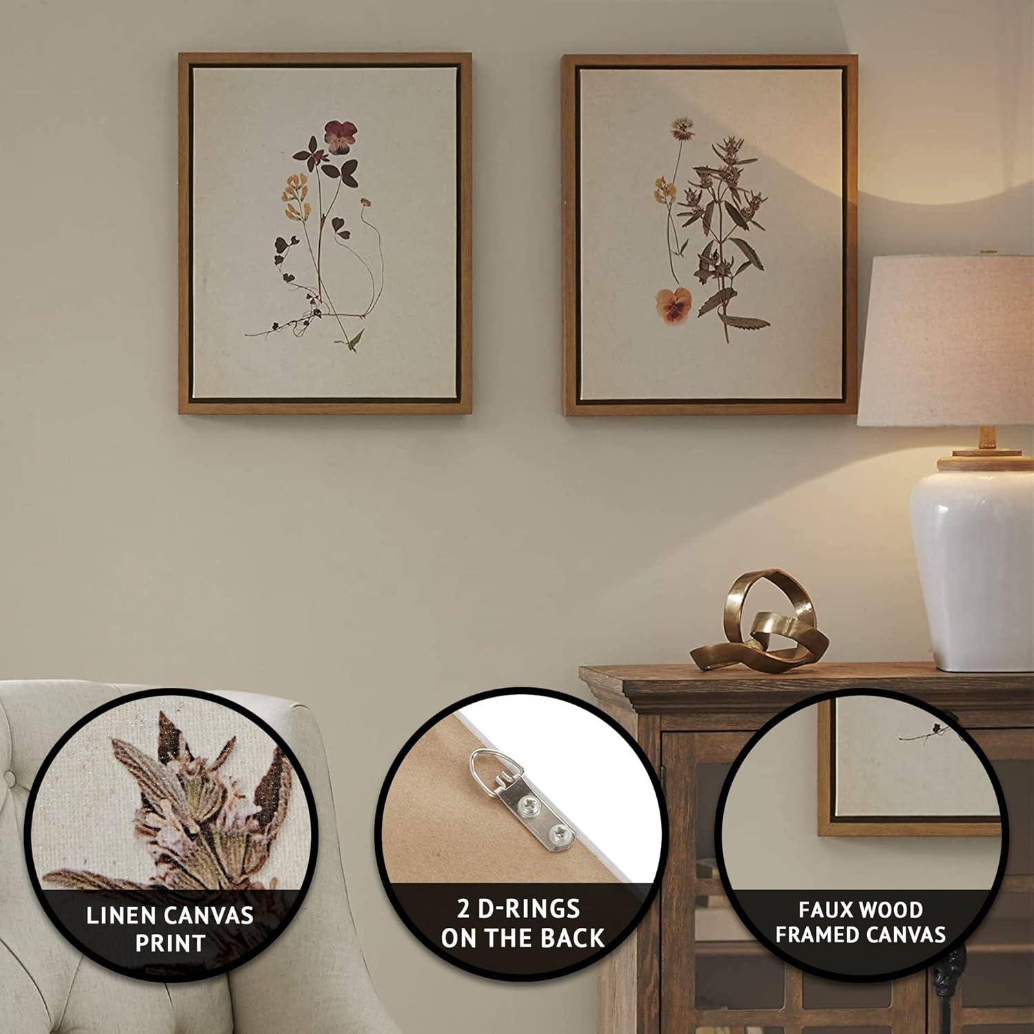 Martha Stewart French Herbarium 2-piece Framed Canvas Wall Art Set