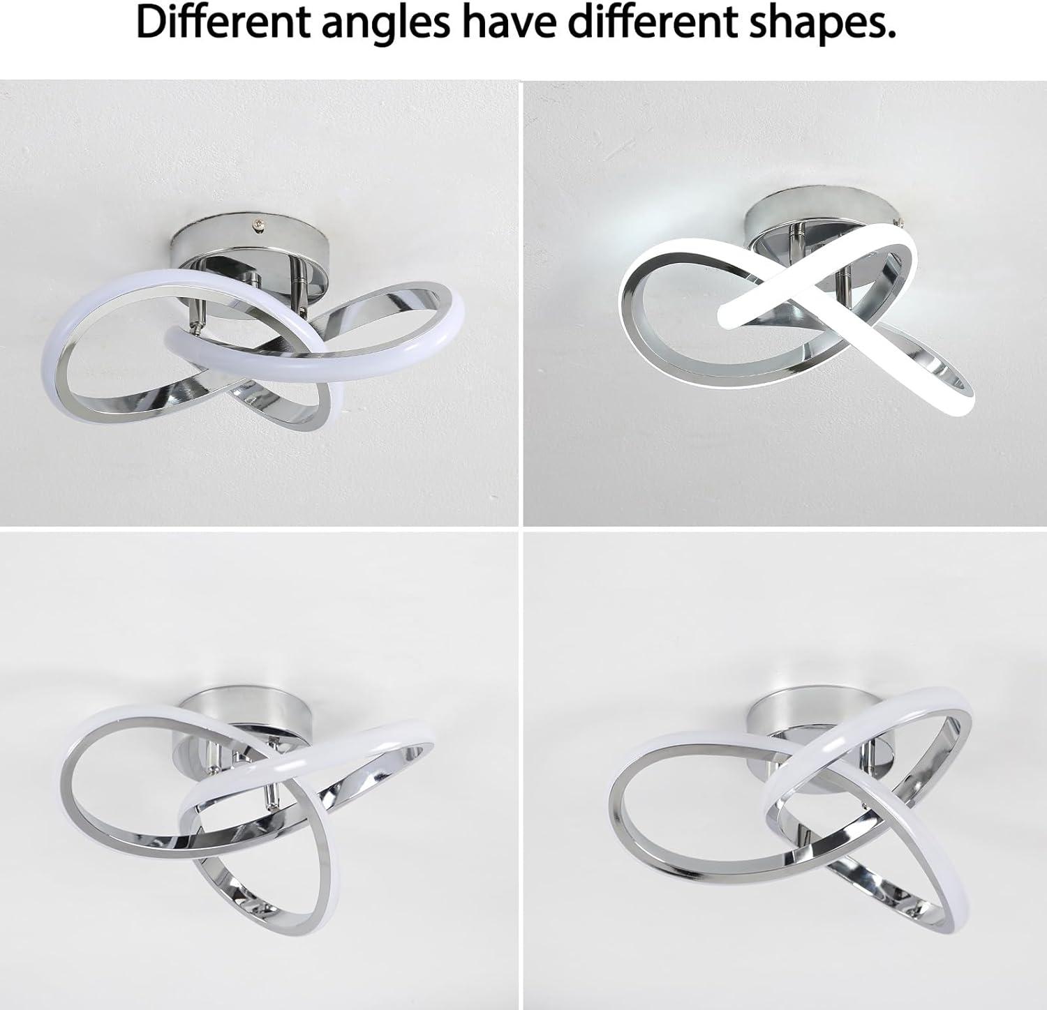 Hallway Light Acrylic Modern LED Ceiling Light Fixtures Cool White 6000K Close to Ceiling Lights for Bedroom Bathroom Kitchen Balcony Corridor Stair Aisle Curved Creative Design Celing lamp