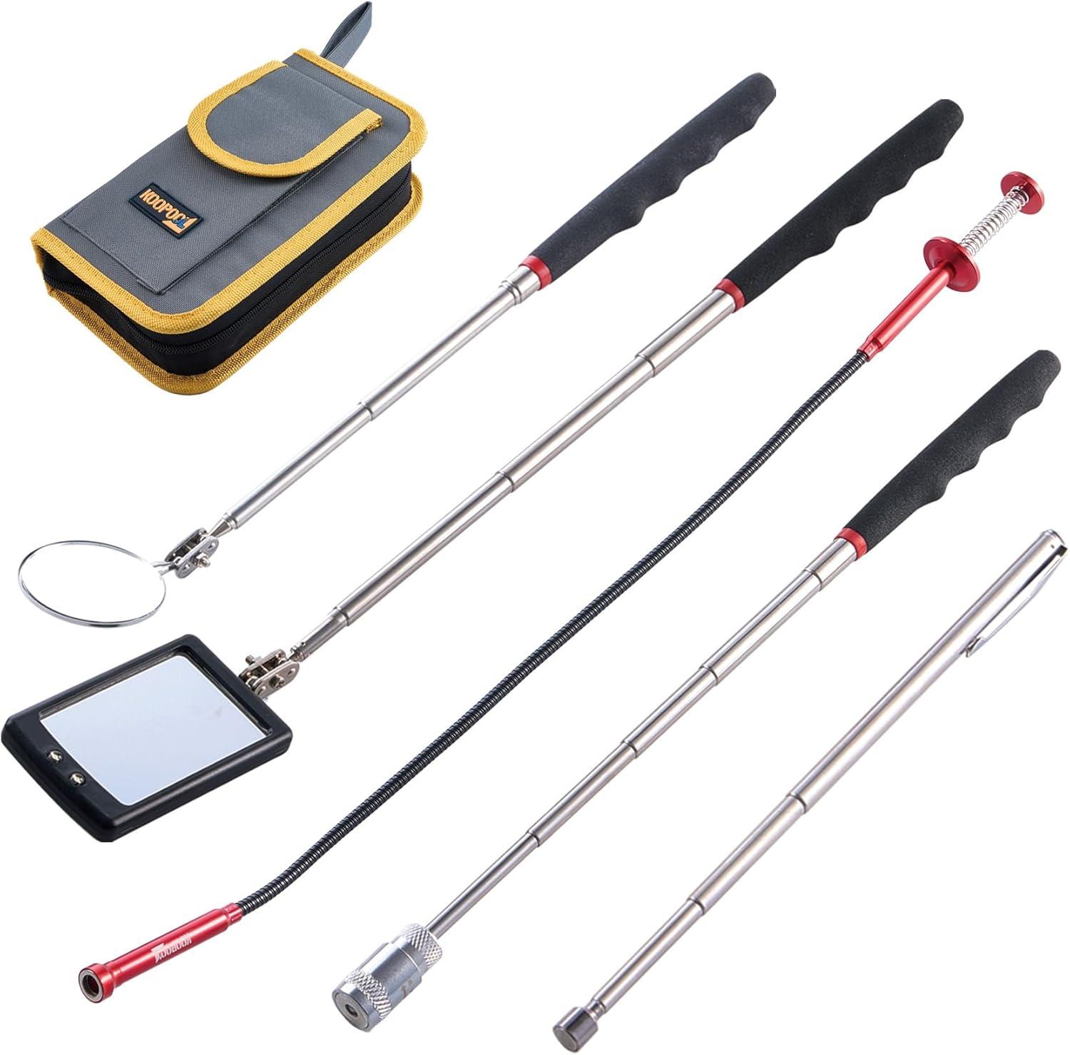Telescoping Magnetic Pickup Tool with Strong Pull Force: Non-Slip Extendable Magnet Pickup Tool: Telescopic Magnetic Pick-Up Tool with Extra Strong Magnet: Extendable Magnet Stick (Yellow)