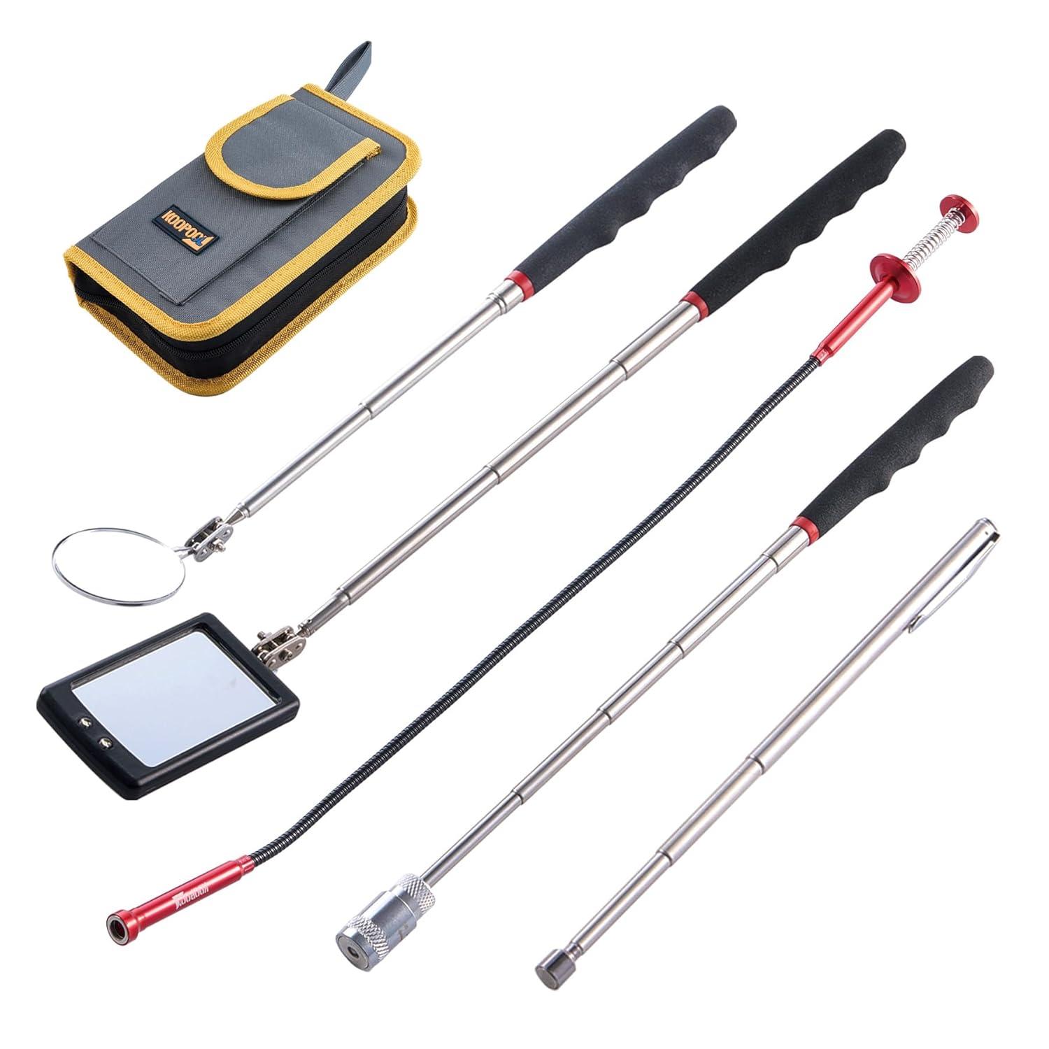 Telescoping Magnetic Pickup Tool with Strong Pull Force: Non-Slip Extendable Magnet Pickup Tool: Telescopic Magnetic Pick-Up Tool with Extra Strong Magnet: Extendable Magnet Stick (Yellow)
