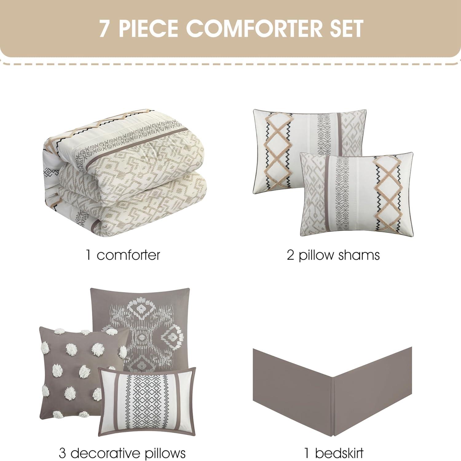 Nanshing America, Inc Anthony Microfiber 7 Piece Comforter Set