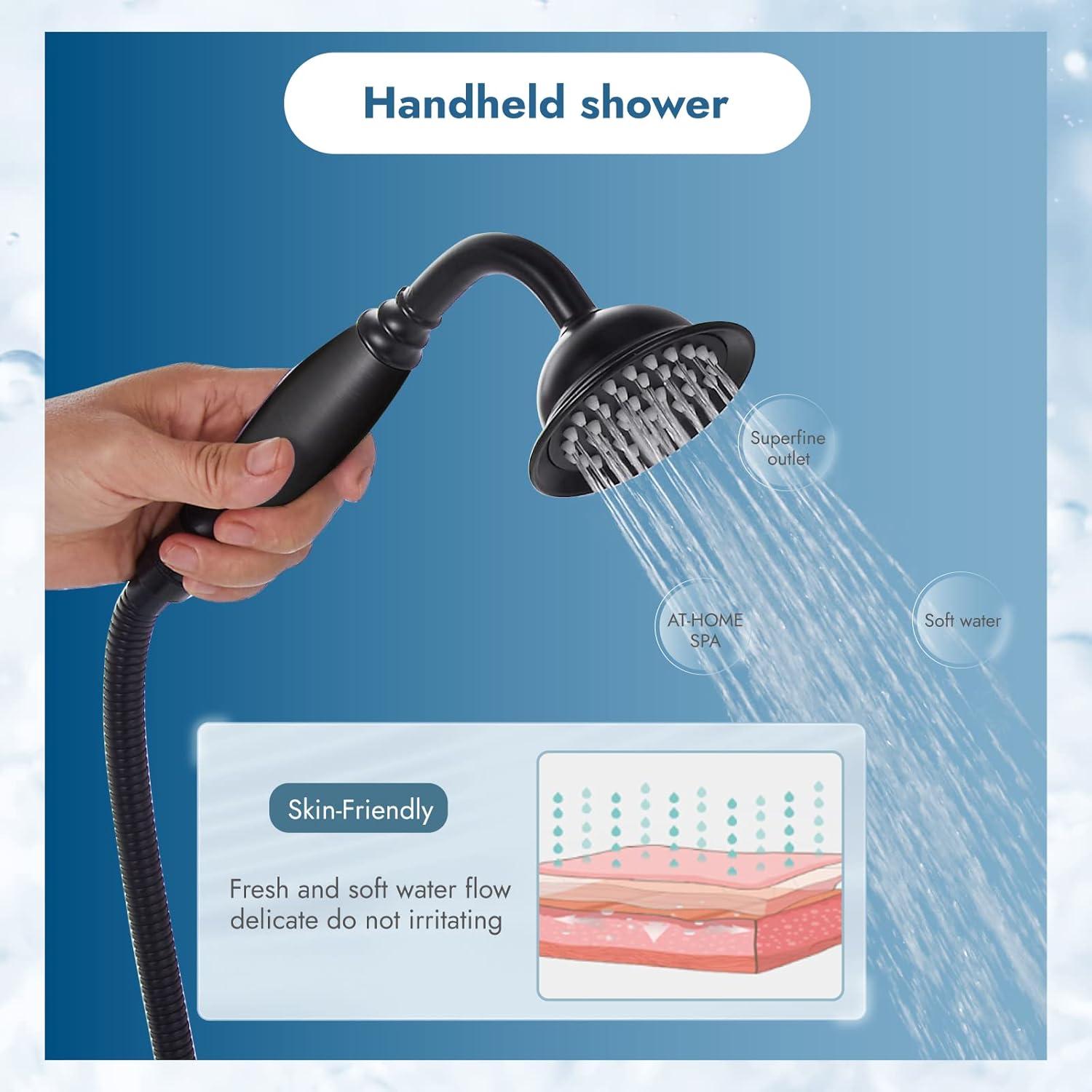 Oil Rubbed Bronze Freestanding Bathtub Faucet with Handheld Shower