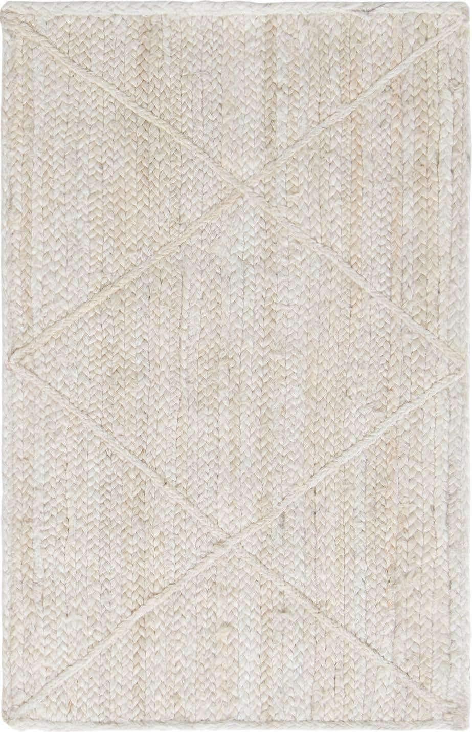 Unique Loom 2' 0 x 3' 1 Braided Jute Ivory Area Rug