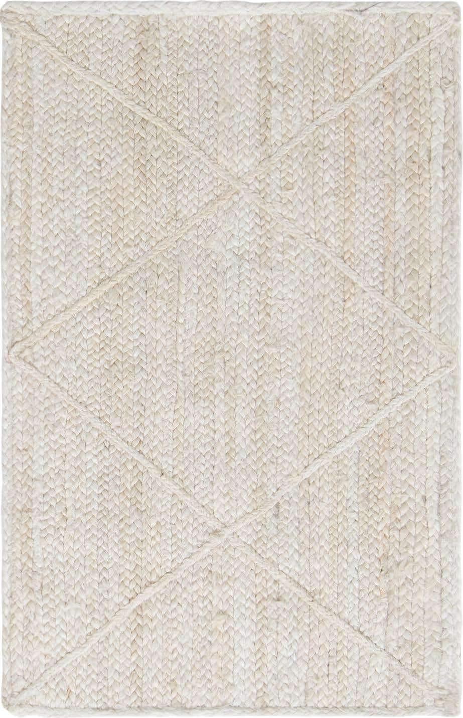 Unique Loom 2' 0 x 3' 1 Braided Jute Ivory Area Rug