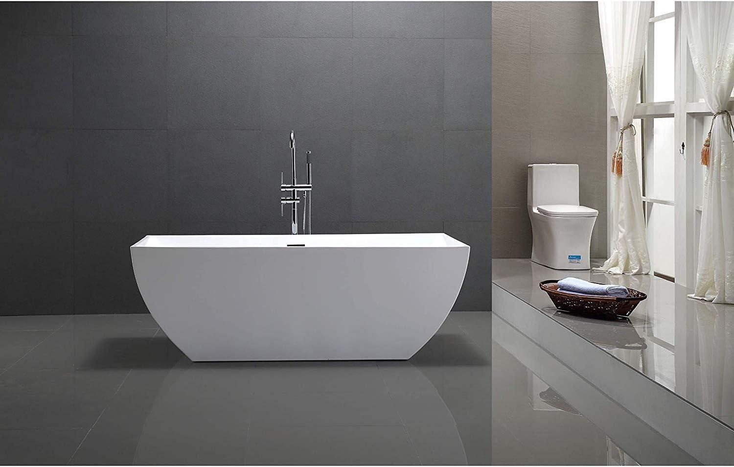 66.9" x 33" Freestanding Soaking Bathtub
