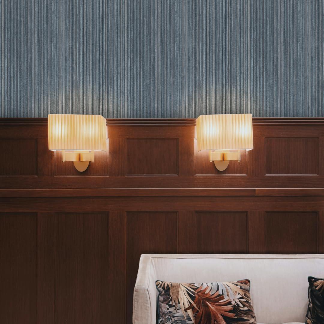 Tempaper & Co. 28 sq ft Faux Grasscloth Removable Peel and Stick Wallpaper Textured Chambray : Vinyl, Self-Adhesive, Blue