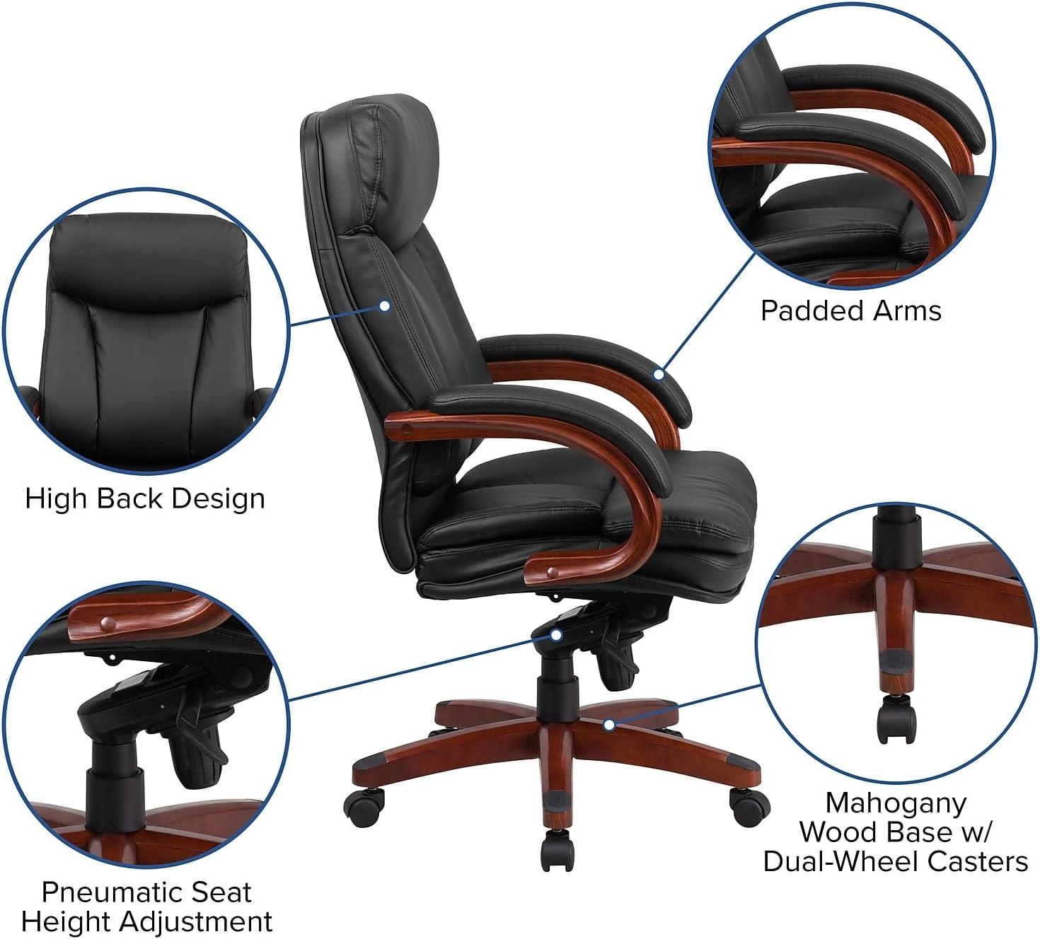 Flash Furniture High Back LeatherSoft Executive Swivel Ergonomic Office Chair with Synchro-Tilt Mechanism