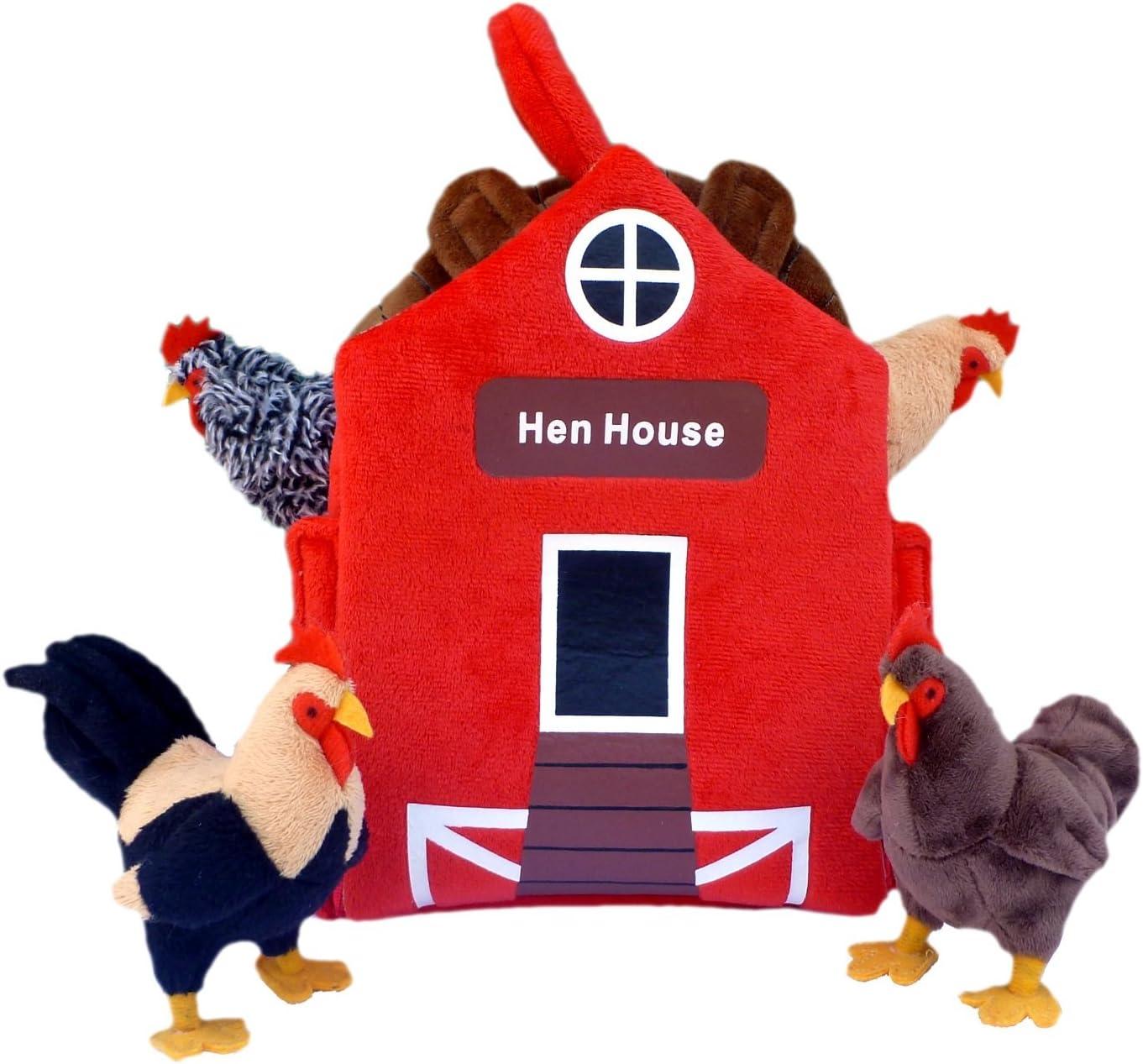 Adore 12" Hen House Chicken Coop Plush Stuffed Animal Playset