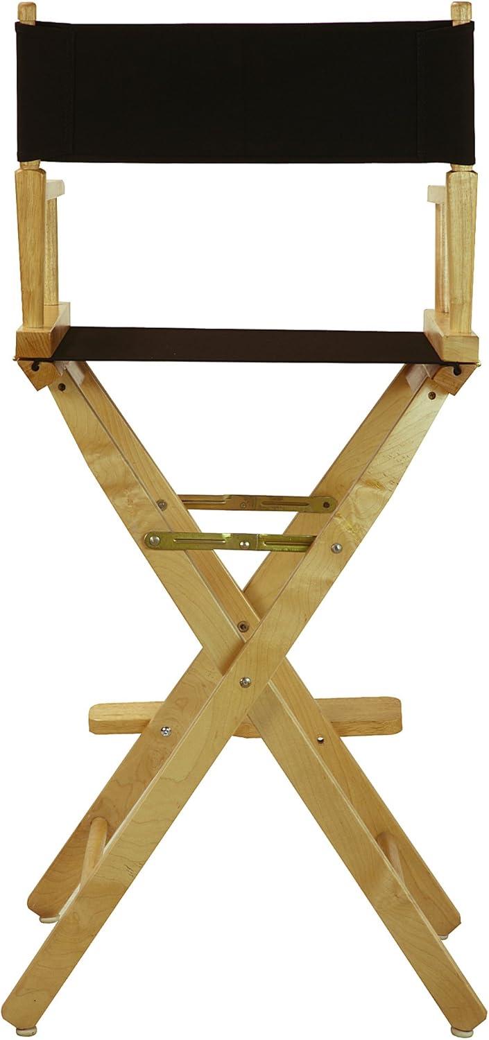 HomeStock 30" Director'S Chair Natural Frame-Black Canvas