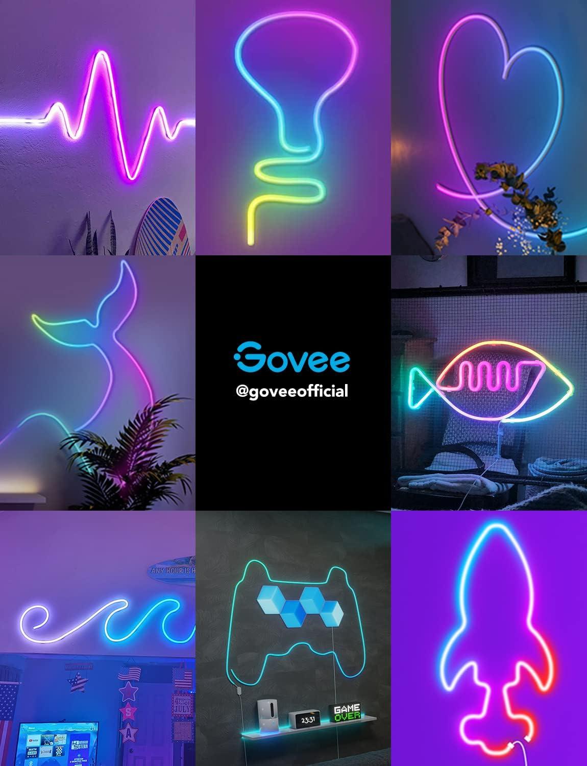 Govee 16.4ft RGBIC Neon LED Rope Light with Music Sync