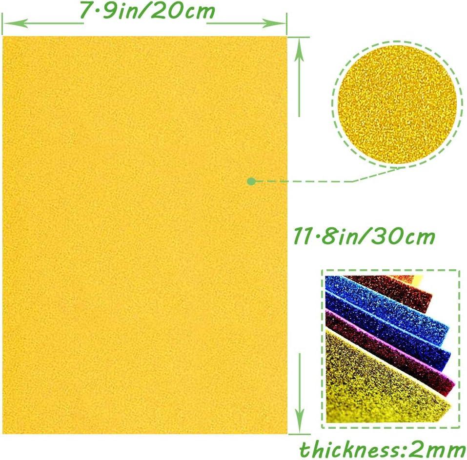 30PCS Glitter EVA Foam Sheets 8x12 Inch,2mm Thick Craft Foam Sheet for Children's Craft Activities DIY Cutters,Arts