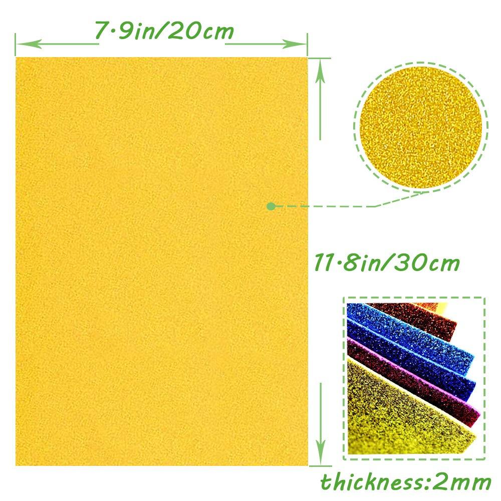 30PCS Glitter EVA Foam Sheets 8x12 Inch,2mm Thick Craft Foam Sheet for Children's Craft Activities DIY Cutters,Arts