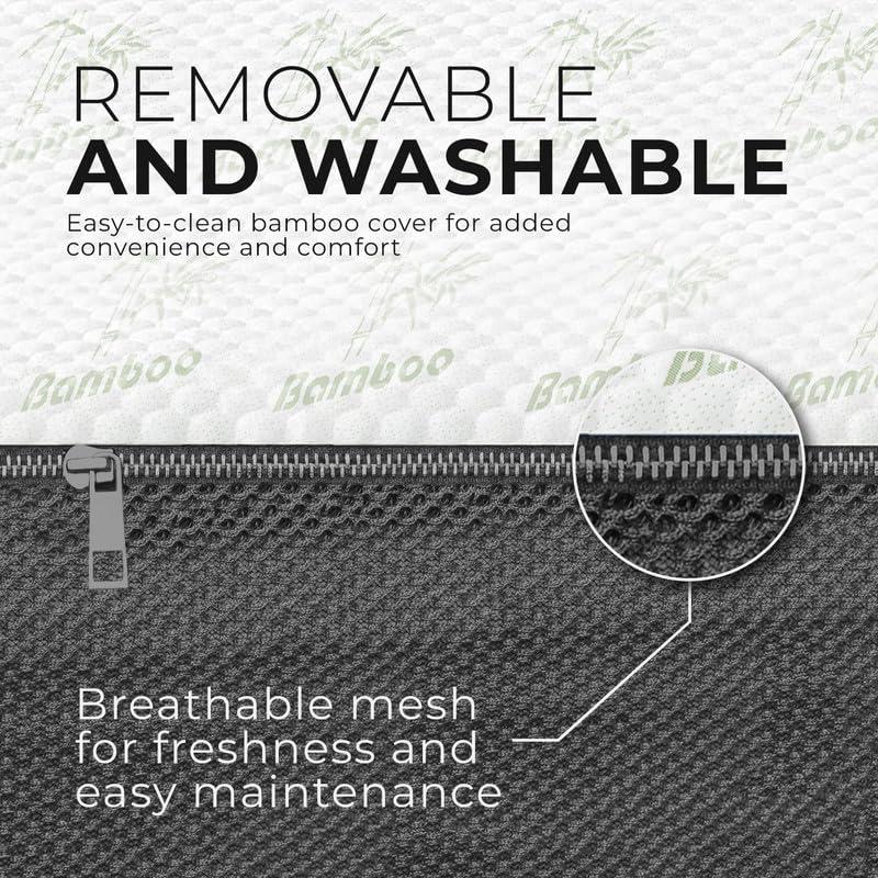 Cozzzi Trifold Mattress for Floor and Traveling with Removable Cover - Lightweight and Portable Mattress for Adults & Kids - Compact and Easy to Storage (75in x 31in x 4in)