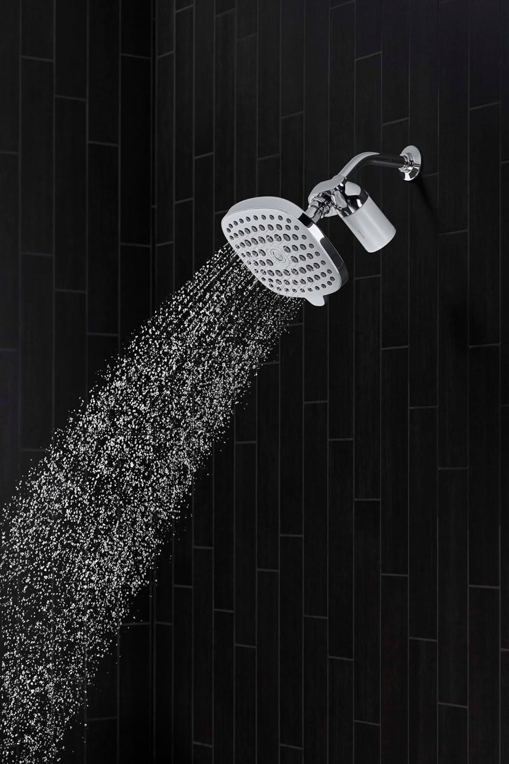 Brushed Nickel Multifunction Shower Head with Filter System