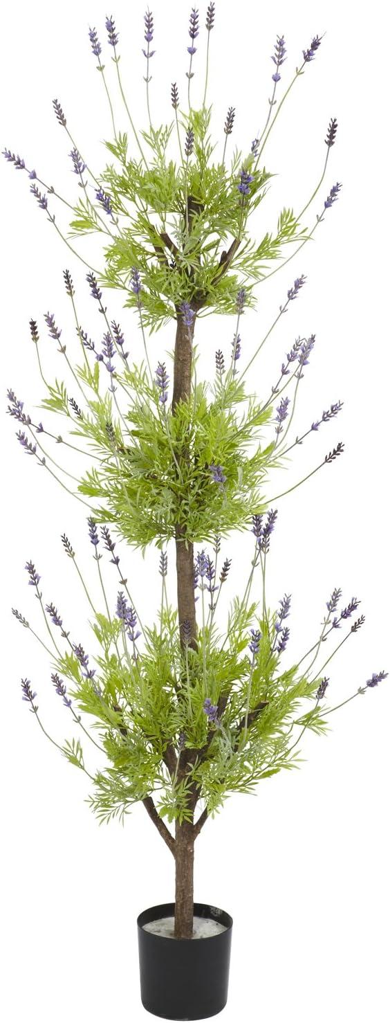 Nearly Natural 4-ft Lavender Topiary Silk Tree