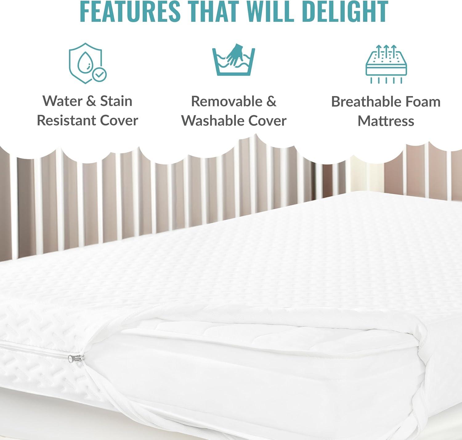 Dream On Me Baby Fairy 5” Foam Crib & Toddler Bed Mattress