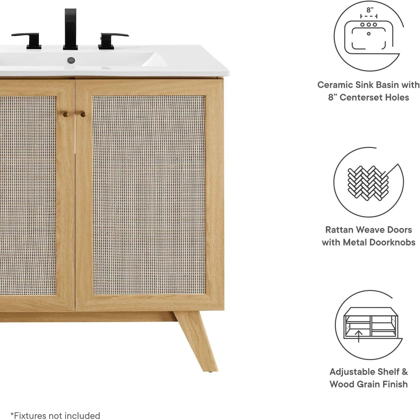 Modway Soma 30” Bathroom Vanity in Oak White