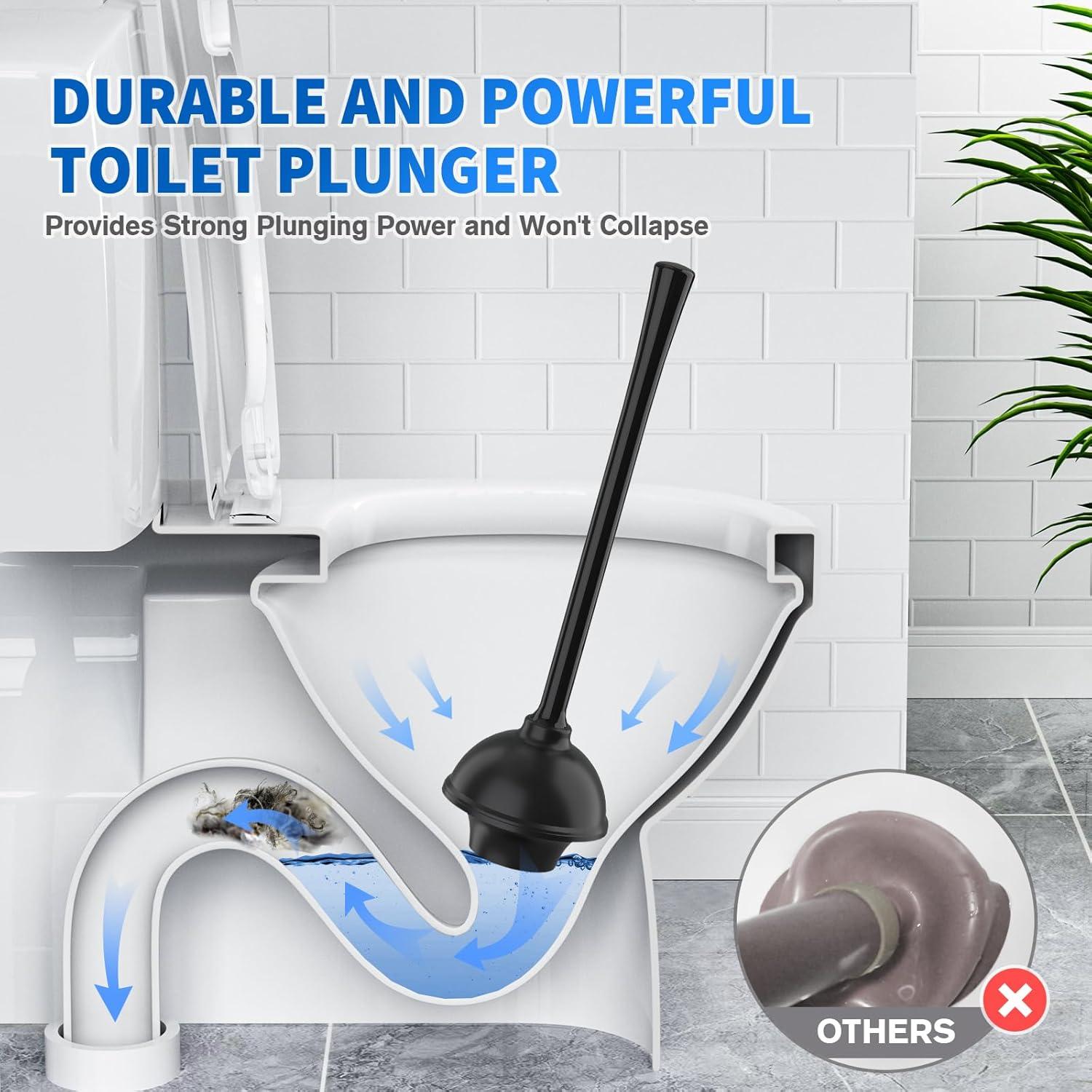 Tyuong Toilet Brush And Plunger Set 2 In 1 Plunger And Brush Set Toilet Brush Toilet Plunger And Brush Set Black Toilet Brush And Plunger Set Bathroom Plunger Household