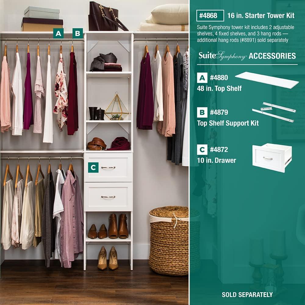 SuiteSymphony 77" to 113" Closet System Starter Kit