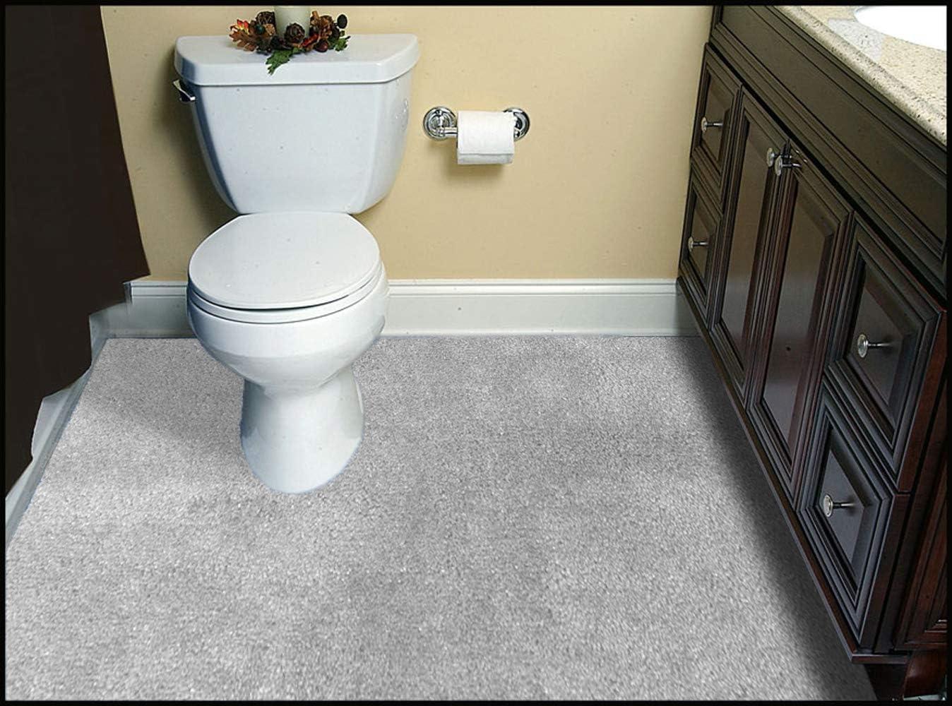 Washable Bathroom Carpet Platinum Gray - Garland Rug