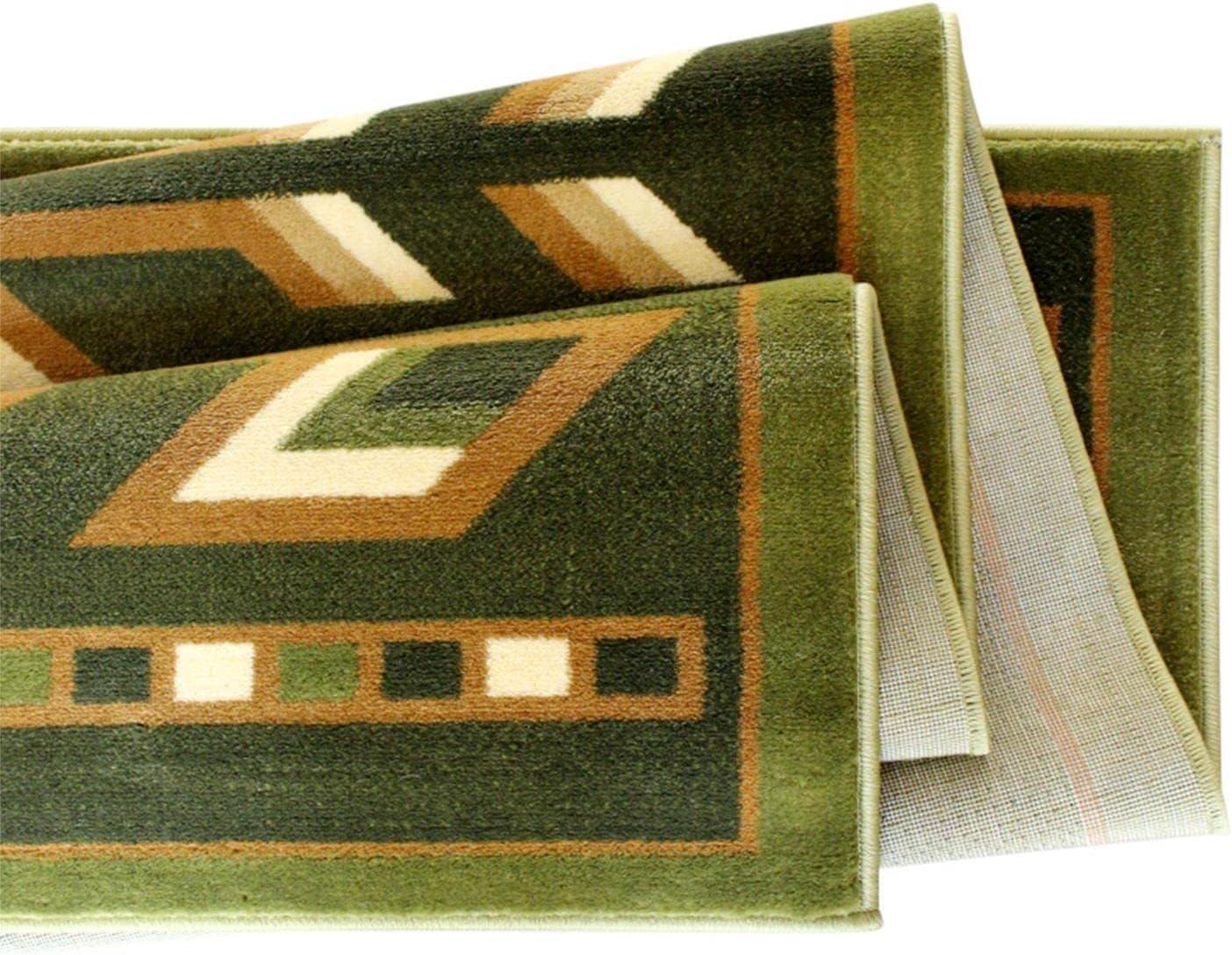 Lodi Southwestern 6' x 9' Green Geometric Olefin Area Rug