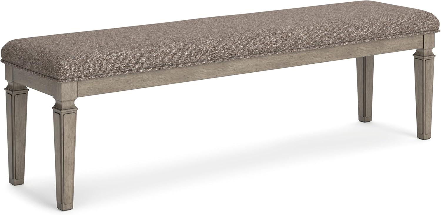 Lexorne 63" Gray Upholstered Traditional Dining Bench