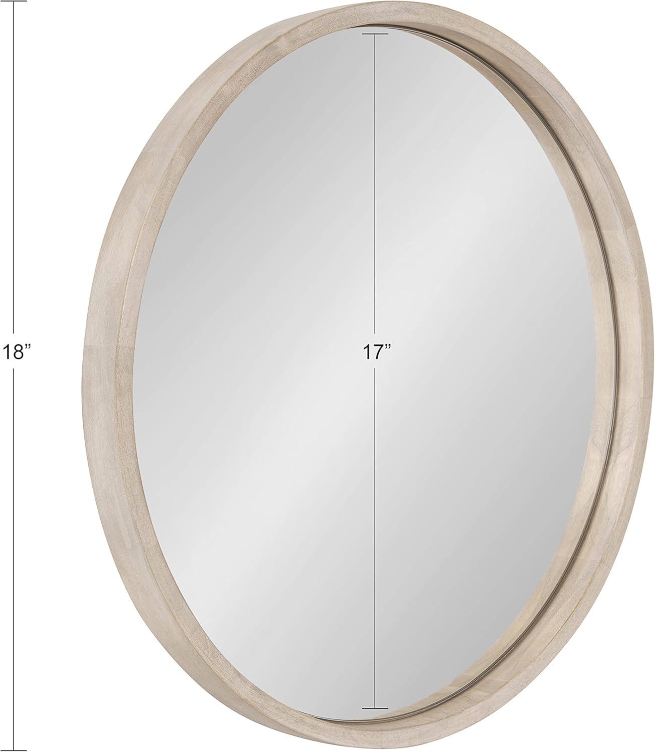 Kate and Laurel Valenti Round Framed Mirror, White 18" Diameter