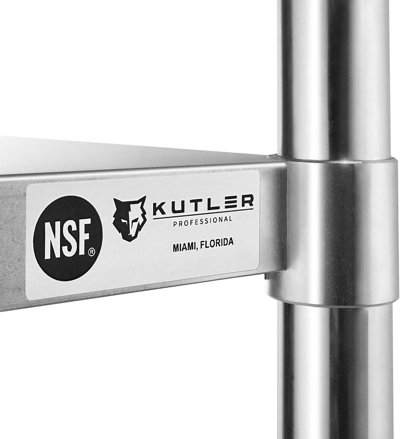 KUTLER Stainless Steel Table for Work and Prep, NSF Heavy Duty Commercial Kitchen Table for Restaurant