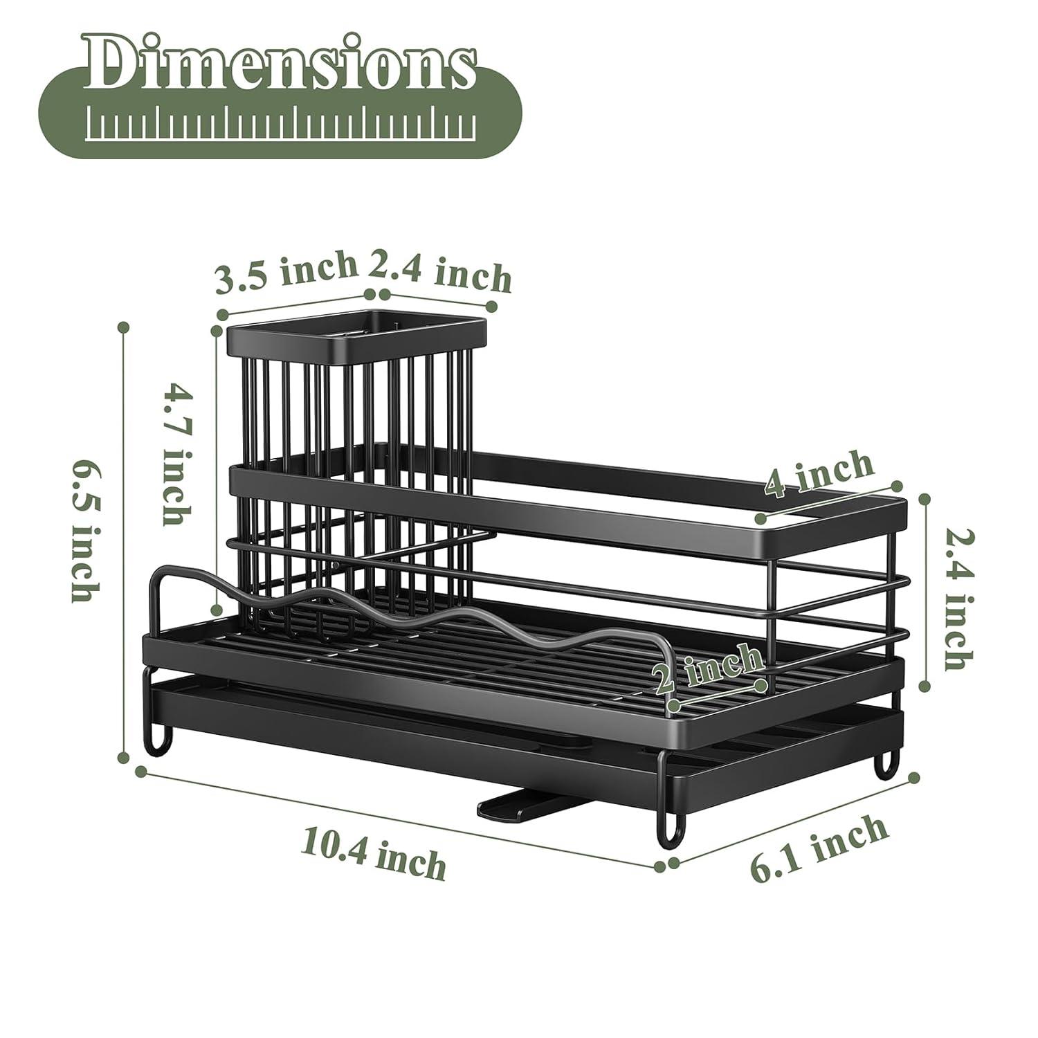 COAHAHA Rust Resistant Stainless Steel Sink Caddy - Large Capacity With Removable Brush Rack