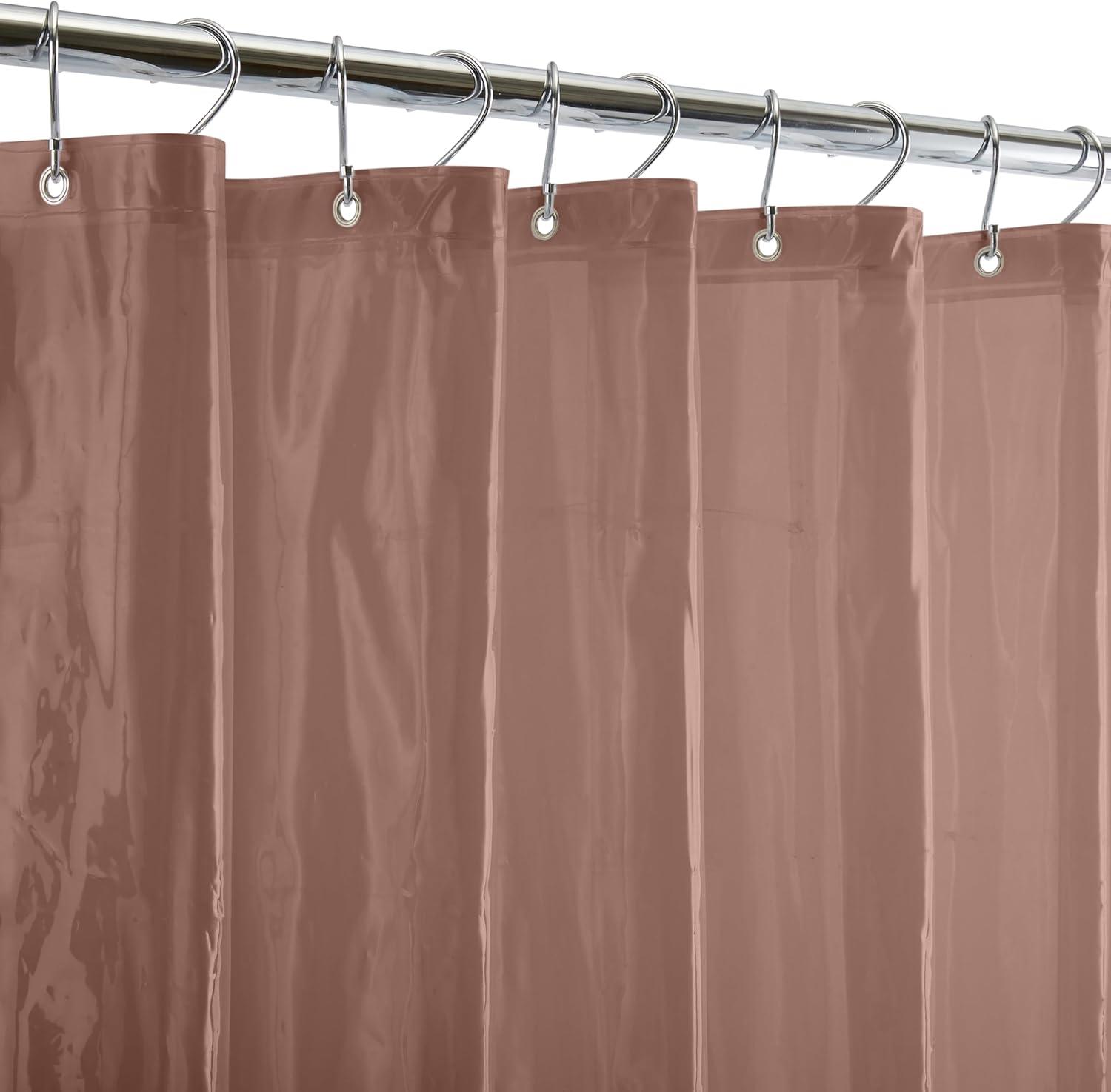 Bath Bliss Heavy Shower Liner with Weighted Hem in Chocolate