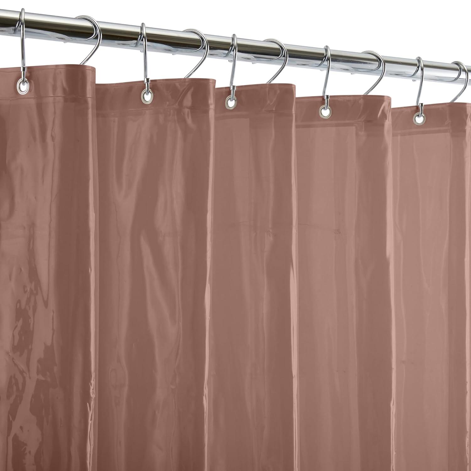 Bath Bliss Heavy Shower Liner with Weighted Hem in Chocolate