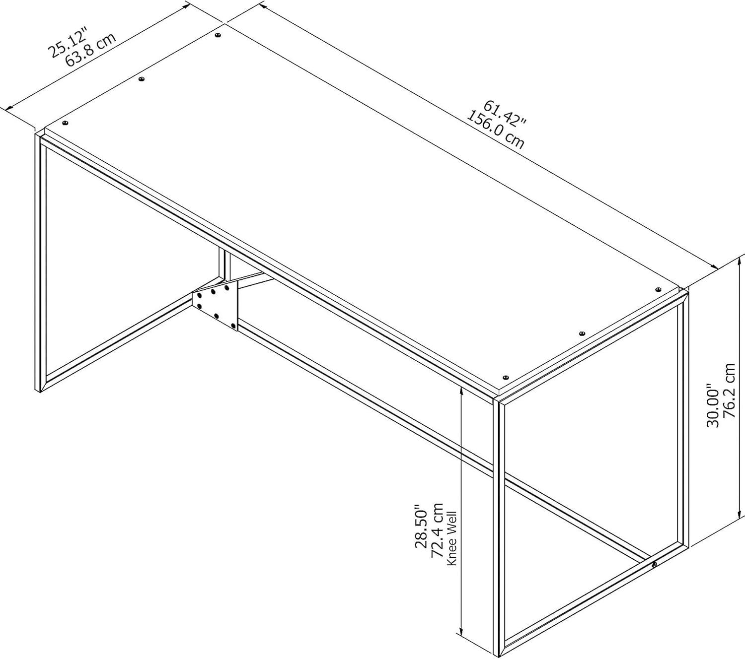 Bush Furniture Refinery 62W Industrial Desk in Rustic Gray