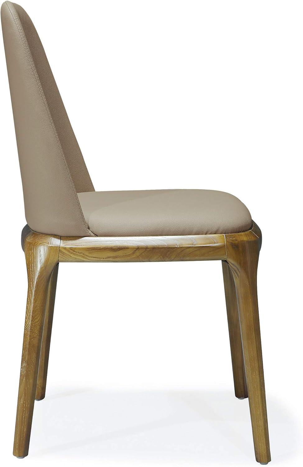 Courding Faux Leather Dining Chairs - Manhattan Comfort: Mid-Century Modern, Ash Wood Legs, No Assembly Required