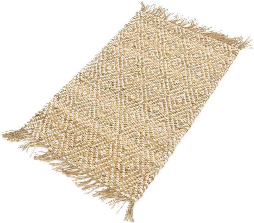 Natural Brown Rectangular Braided Jute Area Rug