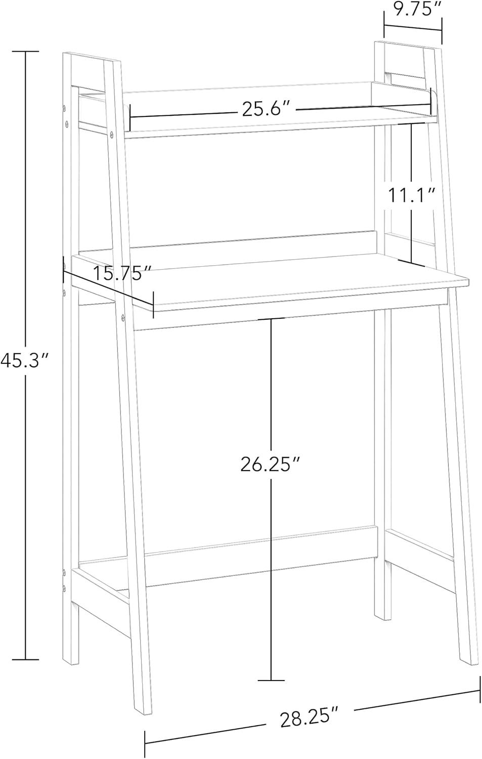 Kids' Desk with Ladder Shelf Storage White - RiverRidge Home: MDF Art Desk, Creative Writing, Toddler & Kids Desks