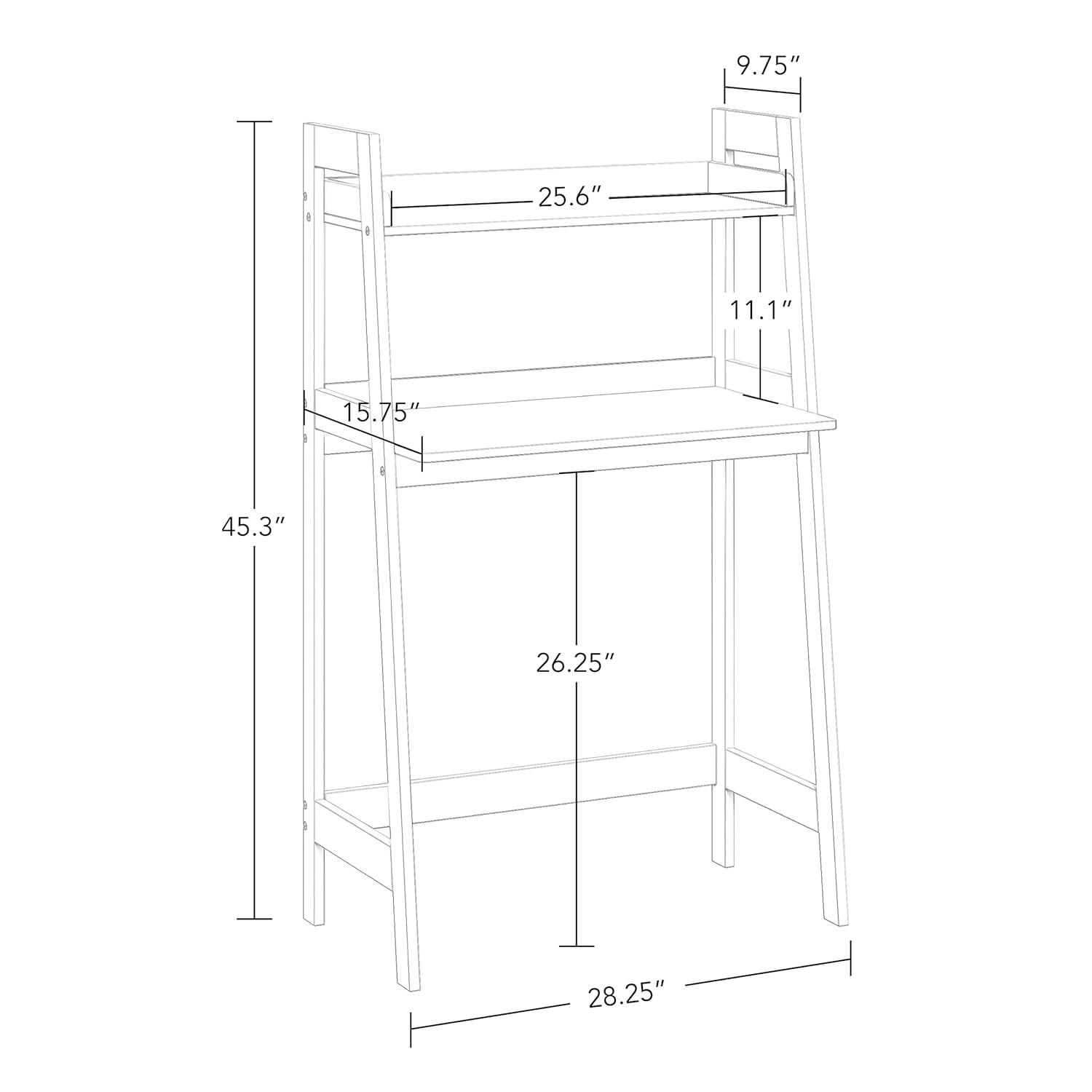 RiverRidge Home Riverridge Kids Art Table Desk With Ladder Shelf And Open Storage Shelf For Playroom - White