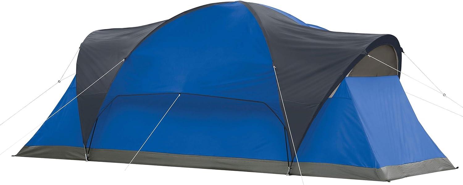 Coleman Montana Spacious 8 Person Cabin Camping Tent w/ Hinged Door, Blue