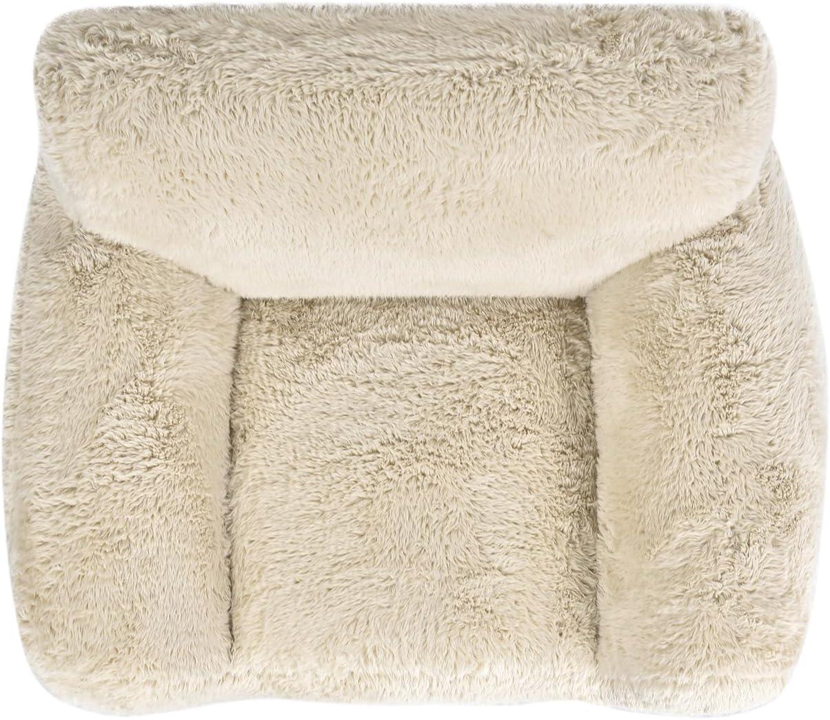 Summit 49" Faux Sheepskin Overstuffed Arm Chair Cream Beige