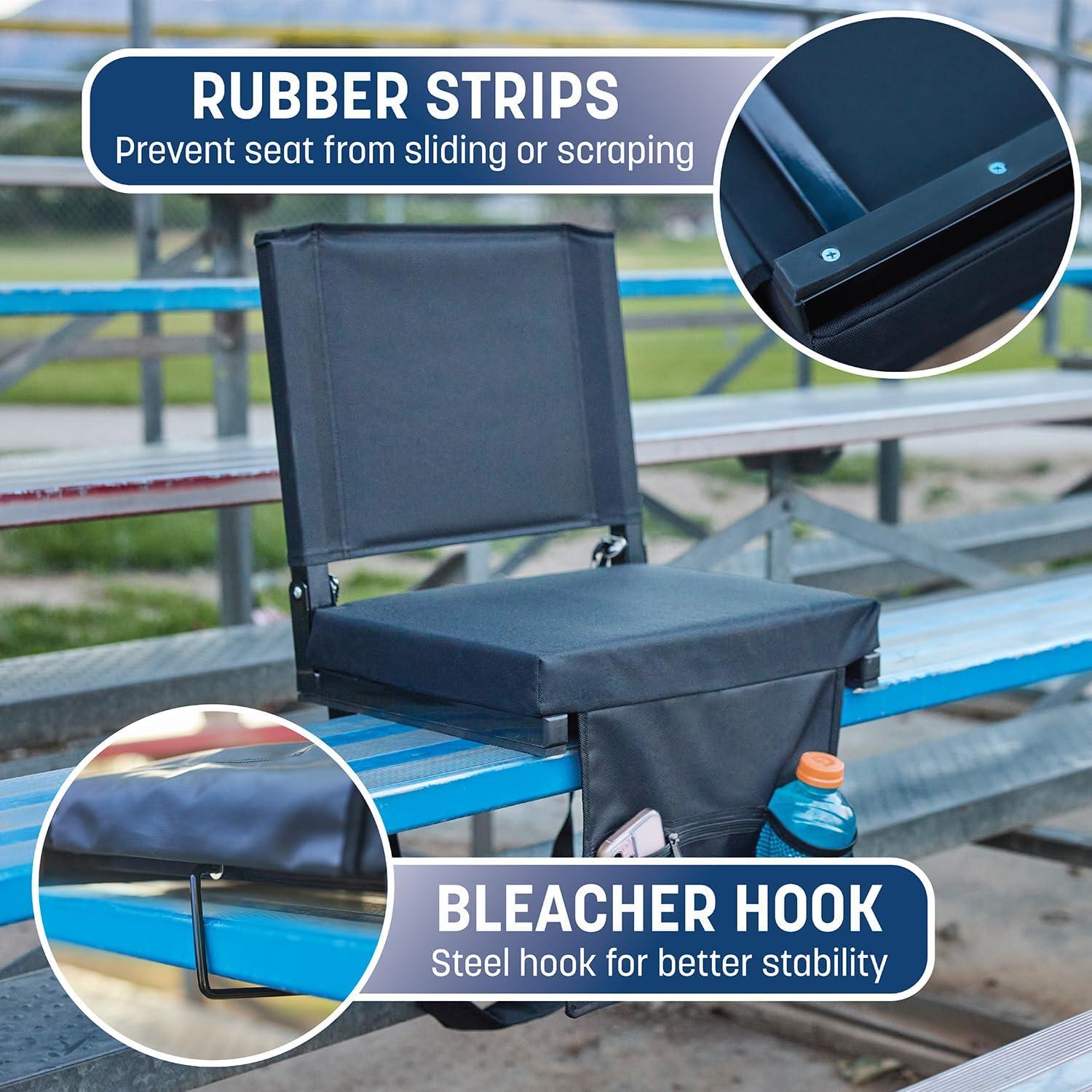 Skywalker Sports Foldable and Portable Stadium Seat, Cushion for Bleachers, Back Support