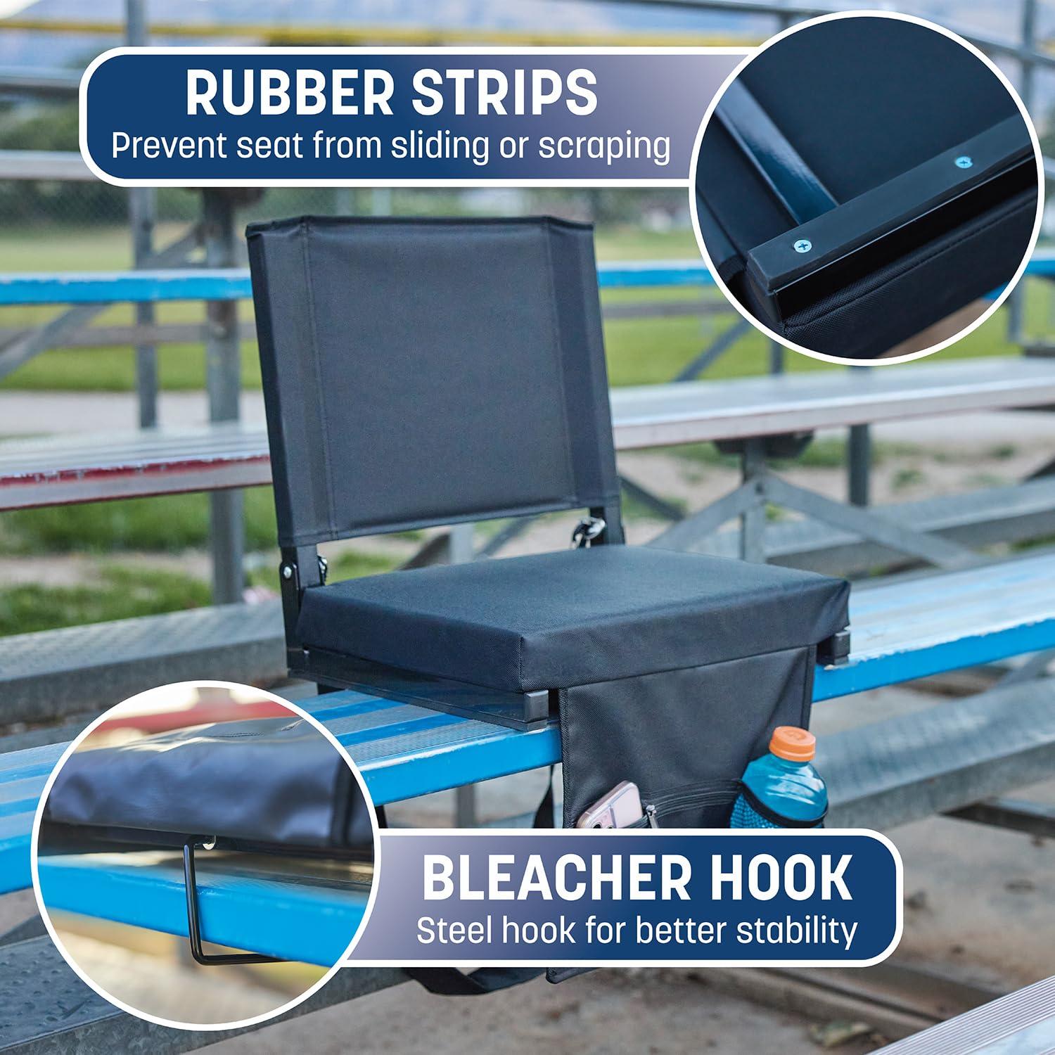 Skywalker Sports Foldable and Portable Stadium Seat, Cushion for Bleachers, Back Support