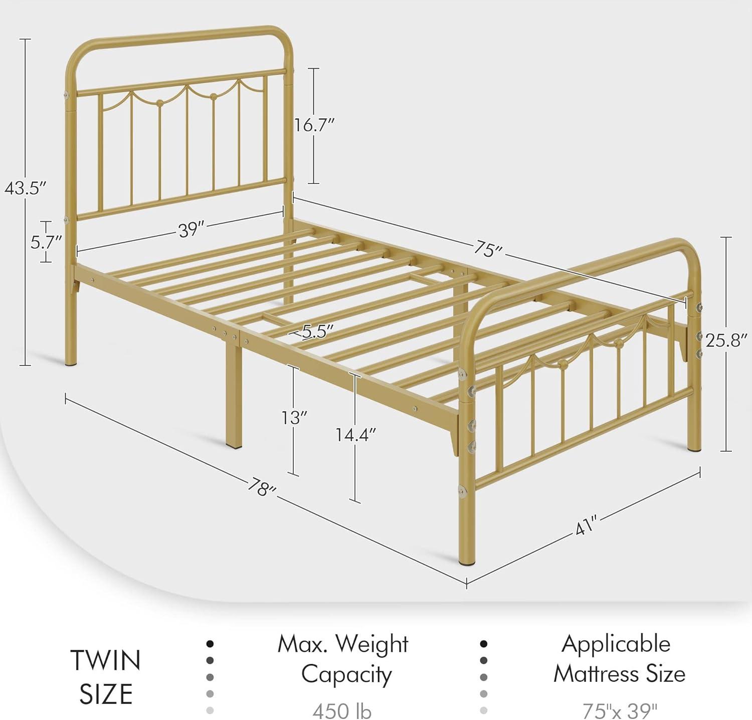 Laurel Foundry Modern Farmhouse® Dravin Metal Platform Bed Frame with Vintage Headboard and Footboard
