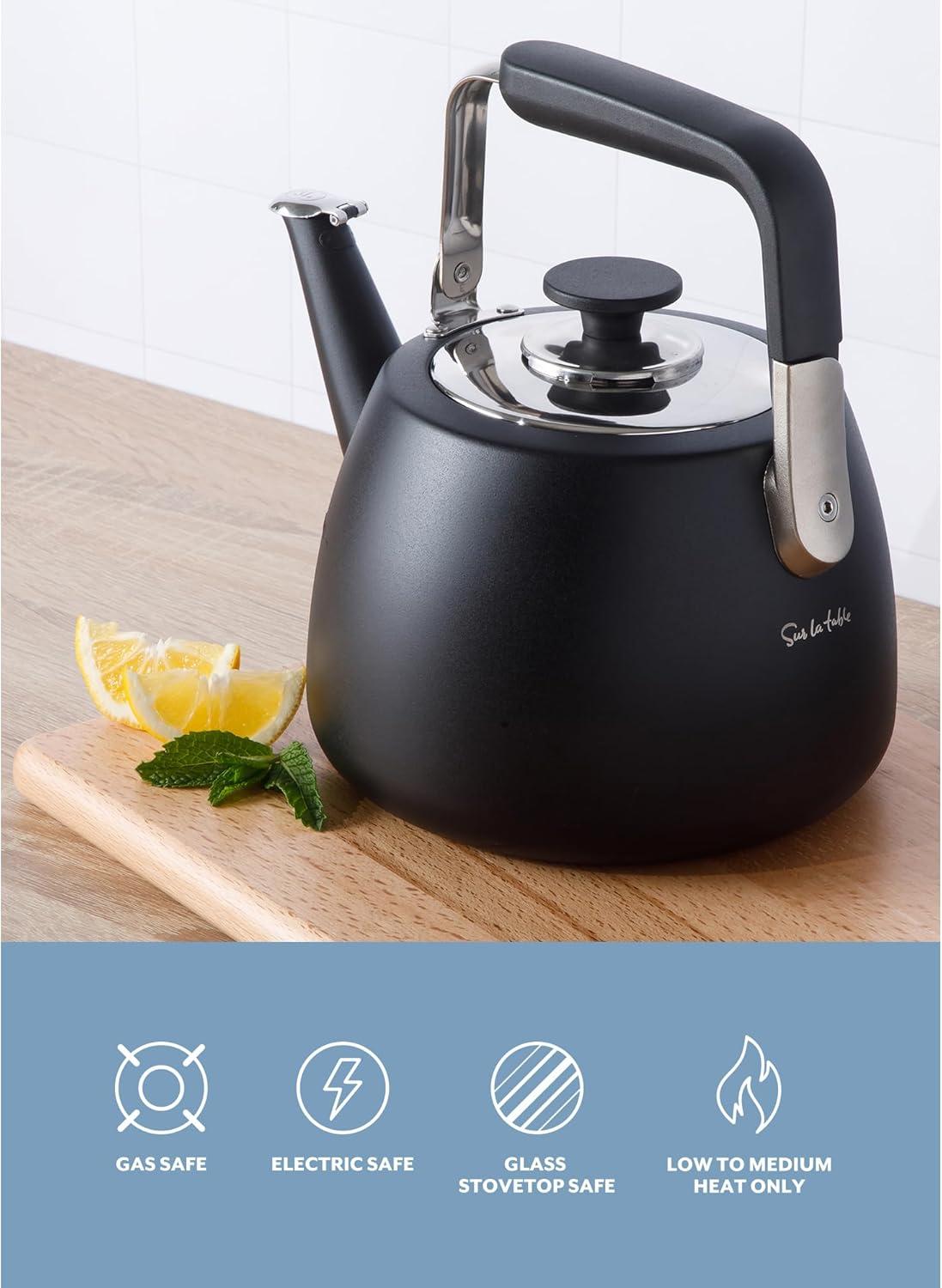 Sur La Table Kitchen Essentials Sur La Table Kitchen Essential Large 2 QT Heavy Gauge Stainless Steel Whistling Tea Kettle