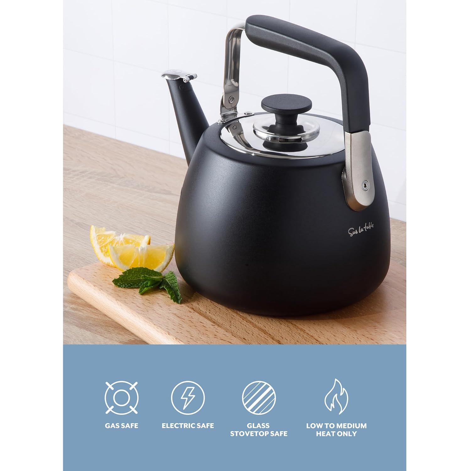 Sur La Table Kitchen Essentials Sur La Table Kitchen Essential Large 2 QT Heavy Gauge Stainless Steel Whistling Tea Kettle