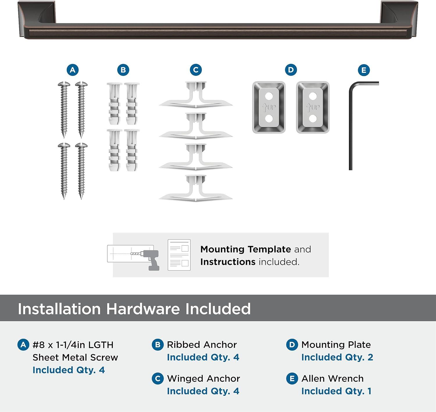 Oil-Rubbed Bronze 18-Inch Wall Mounted Towel Bar